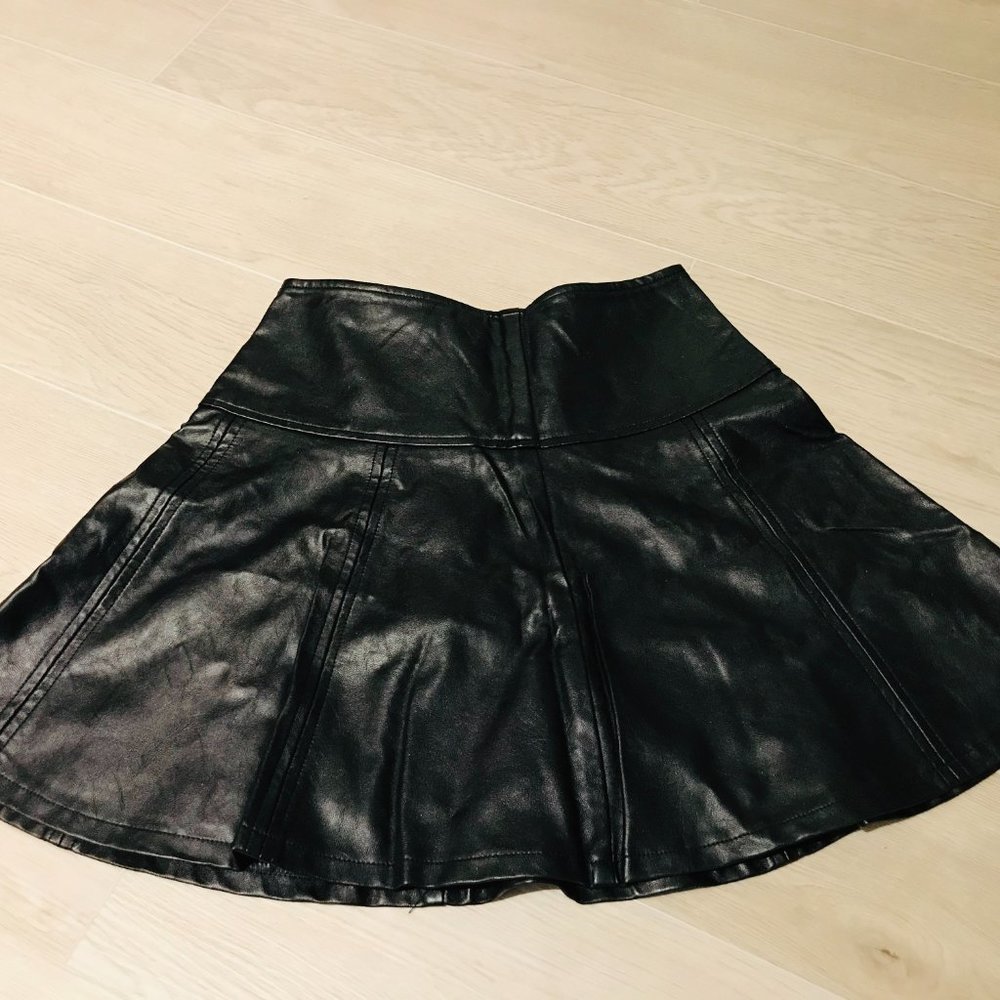 Ellison Faux Leather Fit & Flare Skirt